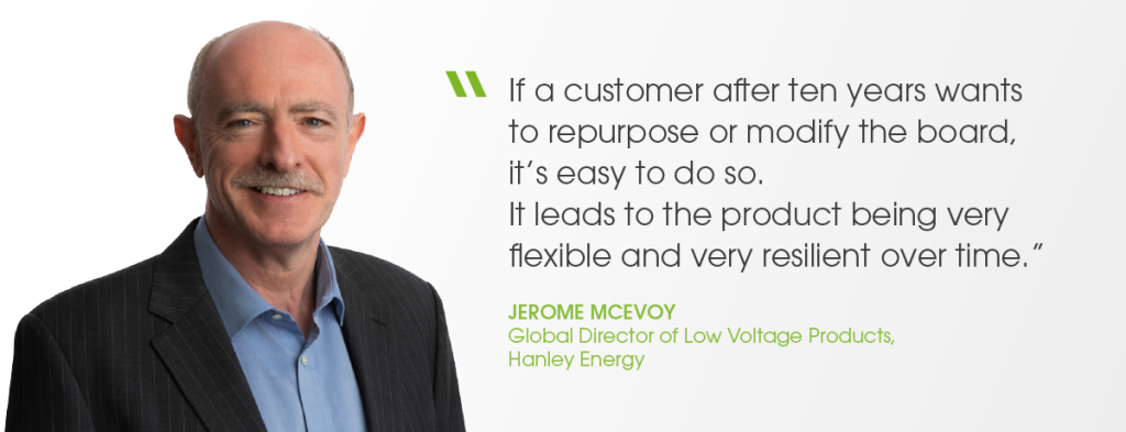 Quote from Jerome McEvoy about Hanley Energy's switchgear products.